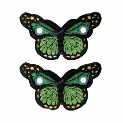 Elsies Little Studio Accessories Elsies Embroidered Butterfly (Pair) / Green