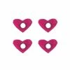 Elsies Little Studio Elsies Embroidered Skate Accessories (4 Pack) / Mini Pink Hearts