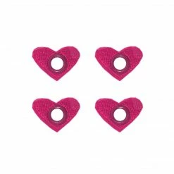 Elsies Little Studio Elsies Embroidered Skate Accessories (4 Pack) / Mini Pink Hearts