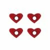 Elsies Little Studio Elsies Embroidered Skate Accessories (4 Pack) / Mini Red Hearts