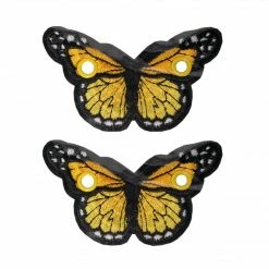 Elsies Little Studio Elsies Embroidered Butterfly (Pair) / Yellow