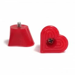 Grindstone Skate Society Grindstone Heartstopper Bolt-on Toe Stops / Hot Rod Red Parts