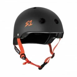 S-One S1 Lifer Helmet (Certified) / Black Matte (Orange Straps) Protective