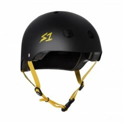 S-One Protective S1 Lifer Helmet (Certified) / Black Matte (Yellow Straps)