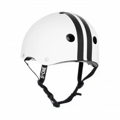 S-One S1 Lifer Helmet (Certified) / White Gloss Black Stripes