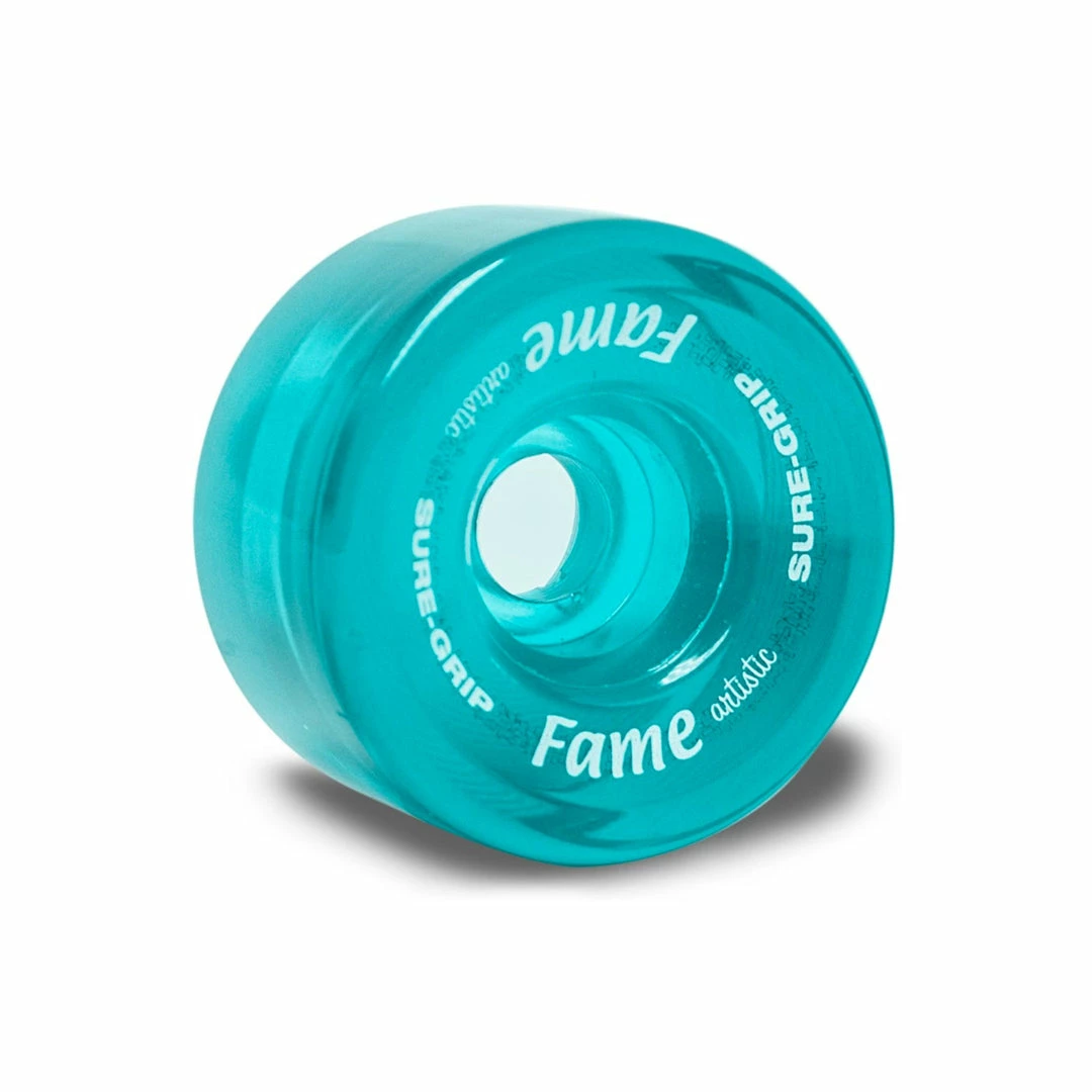 Sure-Grip Fame Wheels (8 Pack) / Clear Teal Indoor Wheels