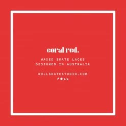 Roll Skate Studio Roll Waxed Skate Laces / Coral Red