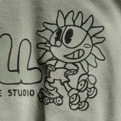 Roll Skate Studio Apparel Roll Upcycled / Sunflower Long Sleeve Tee / Khaki Green / M