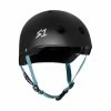 S-One Protective S1 Lifer Helmet (Certified) / Black Matte (Light Blue Straps)